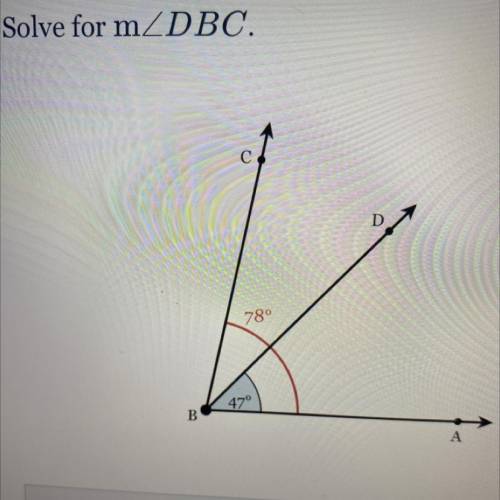 Solve for m angle DBC.