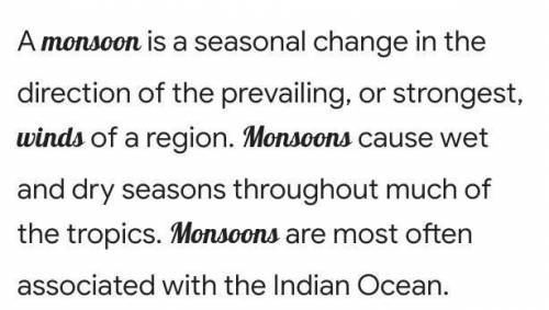 What is a monsoon wind​