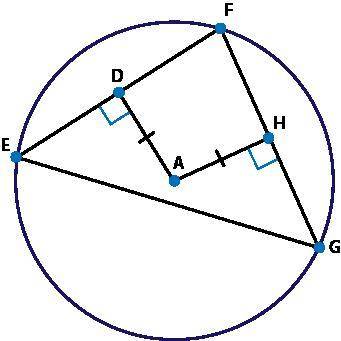 If A is the center of the circle, then which statement explains how segment ED is related to segmen