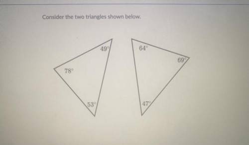 Are the triangles congruent ? Please answer correctly
