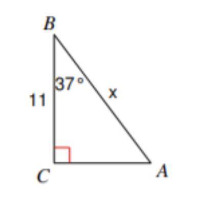 PLEASE HELP ASAP! 100 PTS *TRIGONOMETRY*

1. Find the measure of the side indicated (x). Round to