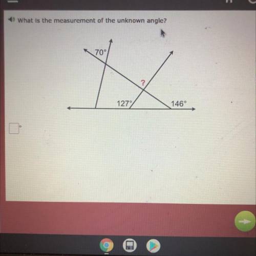 What is the measurement of the unknown angle
