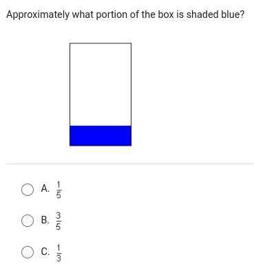 Approximately what portion of the box is shaded blue?