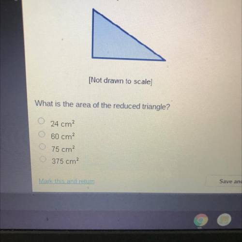 The triangle had been reduced by a scale of 0.4

What is the areal of the reduced triangle 
NEED H