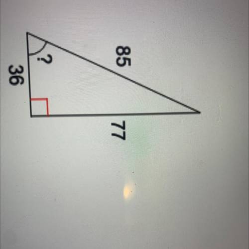Find the measure of the indicated angle to the nearest degree. Missing angle = ?