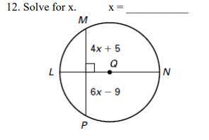 12. Solve for x. x = ___________