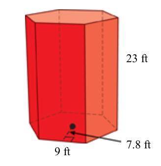 My last points, answer this. The walls of a farm silo form a hexagonal prism as shown. What is the