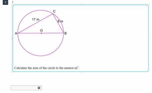 Calculate the area of the circle to the nearest m^2