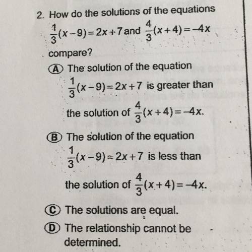 How do the solutions of the equations compare? 
(picture included)