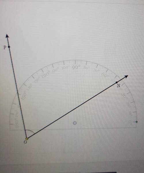 Measure angel NOP with the protractor and write your answer to nearest degree.​
