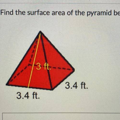 Find the surface area of the pyramid below. Can someone give me a answer