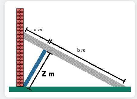 An engineer needs to find the length of a beam to support the beam holding the wall. If the two bea