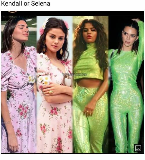 Choose any 1

in both the looks Selena or Kendall and give reasons that why did you choose her onl