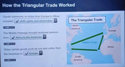 Goods commonly on ships from Europe to Africa included ____________.

The Middle Passage brought e