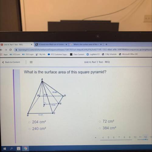 HELPPP PLSSS. What is the surface area of this square pyramid?

10 cm
E
D
1
G
1
----
6 cm
F
-
с
B