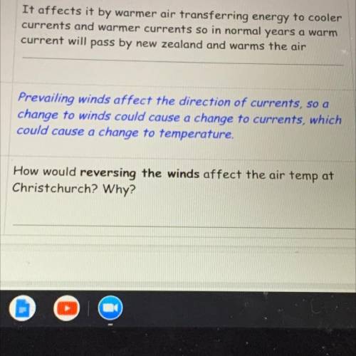 How would reversing the winds affect the air temperature at Christ church why￼￼?