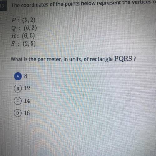 What is the perimeter in units of rectangle PQRS
