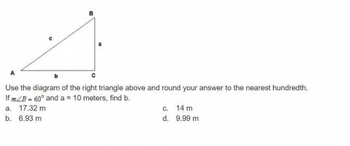 Use the diagram of the right triangle above and round your answer to the nearest hundredth. If Meas