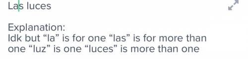 Choose the correct plural form of the following word.

la luz
la luzes
la luces
las luzes
las luces