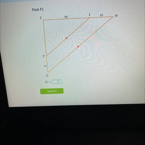Find FJ in the triangle