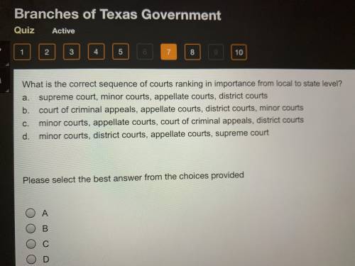 What is the correct sequence of courts ranking in importance from local to state level?