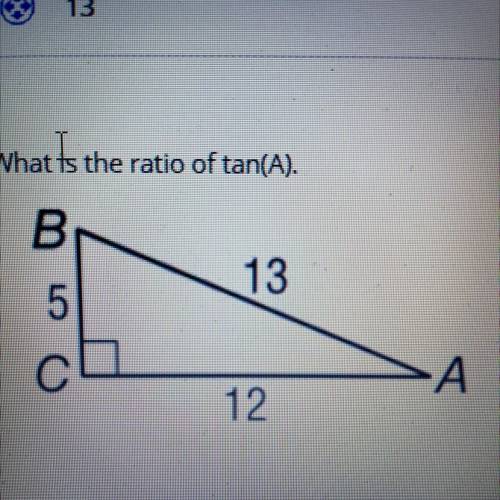 What is the ratio of tan(A).