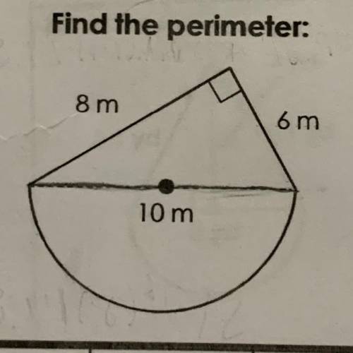 Find the perimeter of the shape