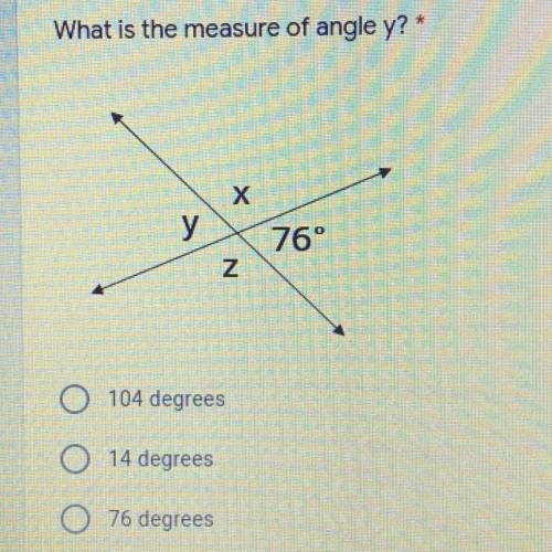 What is the measure of angle y?