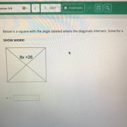 Solve for x and show work!