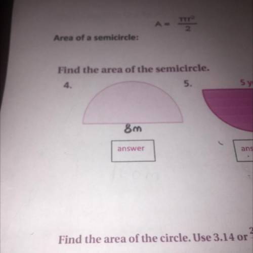 Find the area of the semicircle