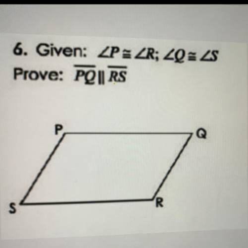 Given
prove line PQ is parallel to Line RS.
