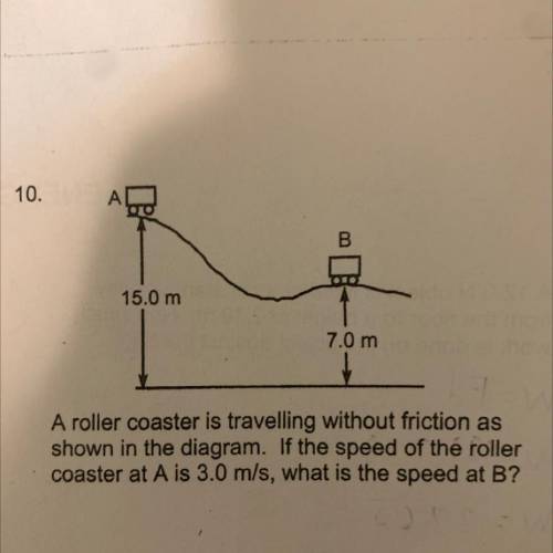 A roller coaster is travelling without friction as

shown in the diagram. If the speed of the roll