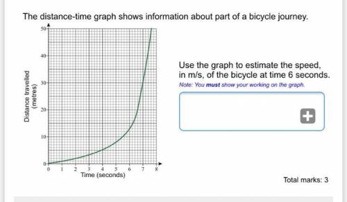 The distance time graph shows information about part of a bicycle journey. Use the graph to estimat
