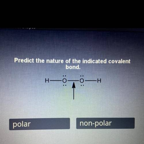 Predict the nature of the indicated covalent
bond.
polar or non-polar