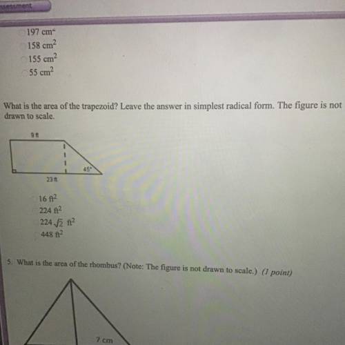 22 Points!!, What is the area of the trapezoid? Leave the answer in simplest radical form. The figu
