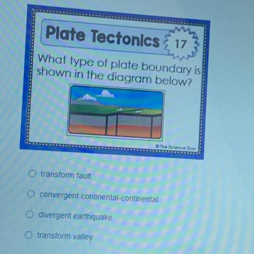 What type of plate boundary is
shown in the diagram below?