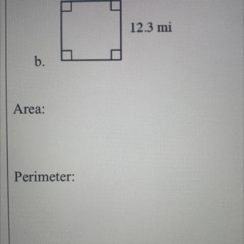 Find the area and perimeter of the following figure.