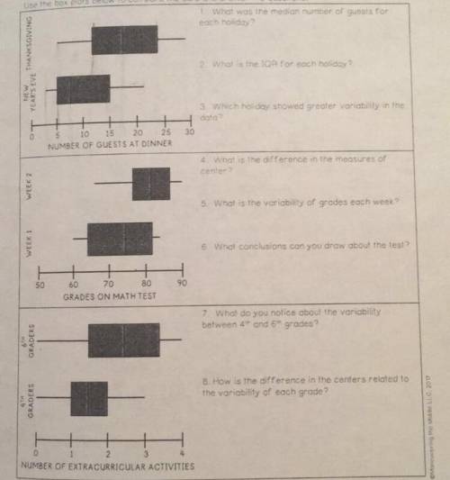 Comparing box plots (please help i’ll give brainliest to a reasonable answer)