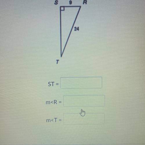 Solve the right triangle. Find ST, m
Round your answers to the nearest whole number.