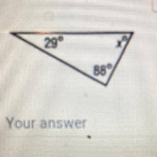 Find the missing angle measure in each triangle 29, 88, x || Hurry :)
