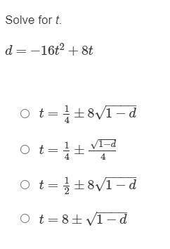 Solve for 't'.
Thank you.