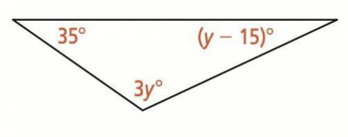 Find the measure of the (3y)° angle. *