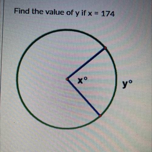 Find the value of y if x = 174