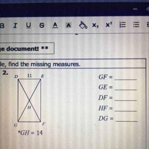 If each quadrilateral below is a rectangle,find the missing measures