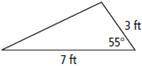 What is the area of the triangle below?

A. 6.0 ft²
B. 8.6 ft²
C. 15.0 ft²
D. 17.2 ft²