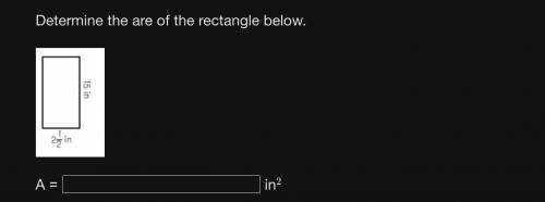 Determine the are of the rectangle below