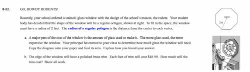 GO, ROWDY RODENTS!

Recently, your school ordered a stained‑glass window with the design of the sc