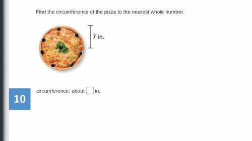 Find the circumference of the pizza to the nearest whole number. 7 in