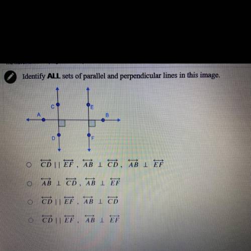 Identify all sets of parallel and perpendicular lines