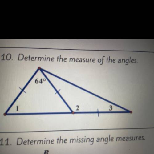 Determine the measure of the angles.
m<1 =
m<2 =
m<3 =